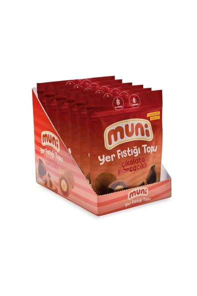 muni Glutensiz Çikolata Parçacıklı Yer Fıstığı Topu 3'lü - 5