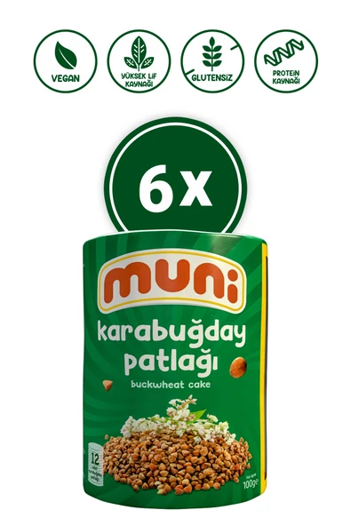muni Glutensiz Karabuğday Patlağı 100 gr 6'lı - 1