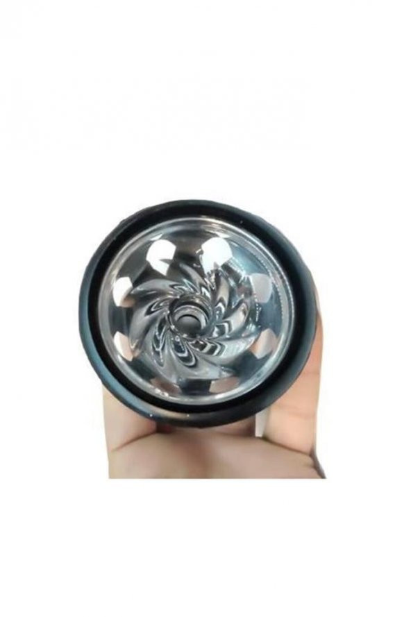 Vitria Bölmeli Silikon Cam Lüle Nargile Lülesi samsaris lüle Siyah - 5