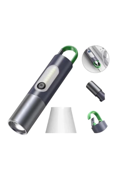 Hepu HP-836 Su Geçirmez Uzun Menzilli LED El Feneri  5730 LED 5V USB Şarjlı Taşınabilir Askılı Tasarım - 3