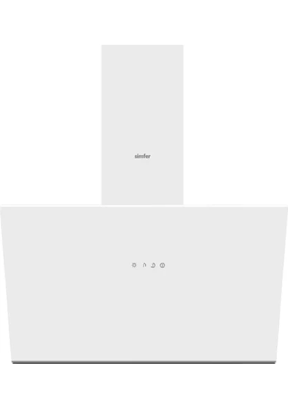 Simfer SD8722 60 cm Eğimli Beyaz Cam Davlumbaz