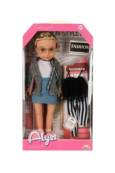 Gündelik Kıyafetli Moda Bebeği 40 cm – Eklemli Şık Kız Bebek - 8