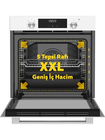 Simfer 8209 Ankastr Qs 9 Fonk Beyaz Cam Power Turbo Dij Saat - 2