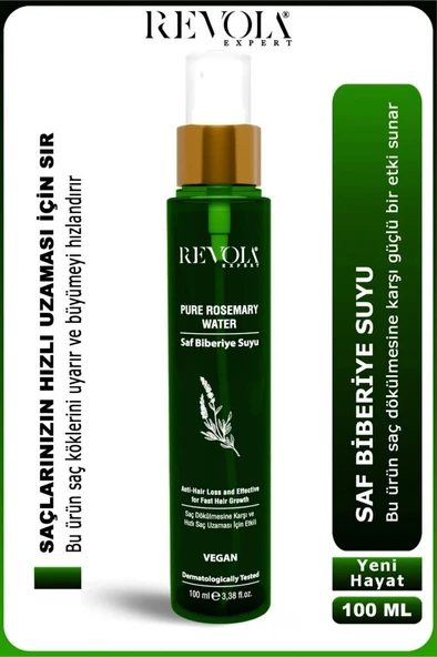 Revola Expert Saç Dökülme Karşıtı Hızlı Büyüme Saf Vegan Biberiye Suyu 100 Ml
