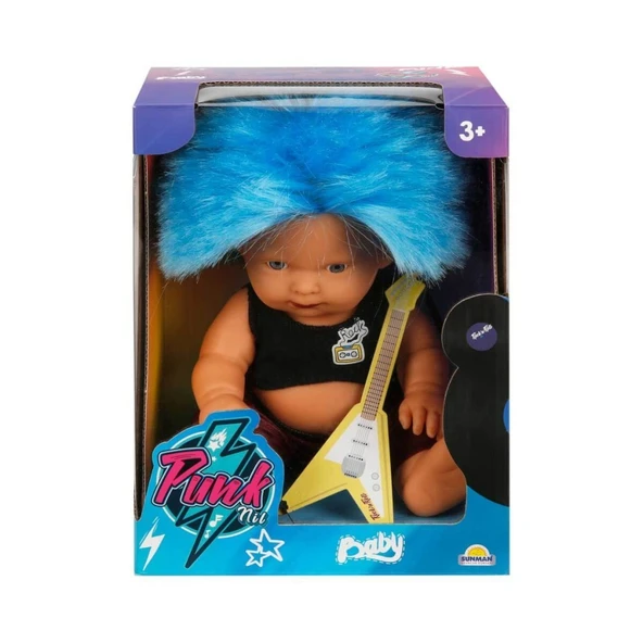 Punkçı Bebek Figürü 25 cm - Mavi Saçlı - 2
