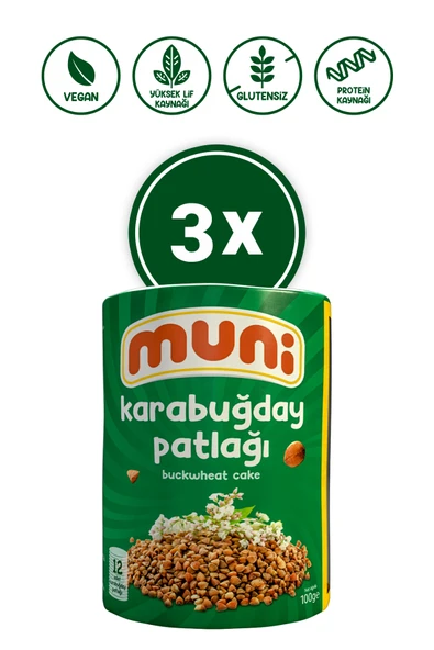 muni Glutensiz Karabuğday Patlağı 100 gr 3'lü - 1