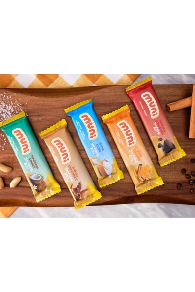muni Proteinli Vegan Yer Fıstığı Bar Sağlıklı Atıştırmalık Paketi 40 gr*15 adet - 6