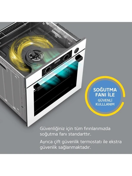 Simfer 8209 Ankastr Qs 9 Fonk Beyaz Cam Power Turbo Dij Saat - 4