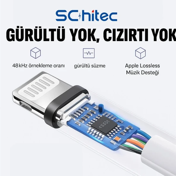 SChitec Lightning to 3.5 MM Jack Adaptör AX02 - 7