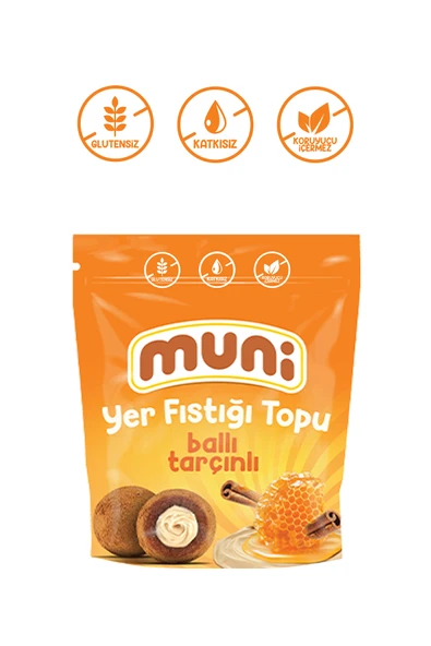 muni Glutensiz, Katkısız Ballı Tarçınlı Yer Fıstığı Topu - 1