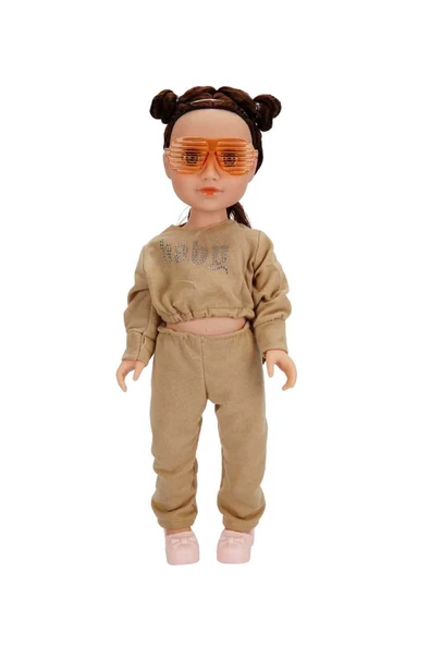 Spor Kıyafetli Moda Bebeği 40 cm – Eklemli Şık Kız Bebek - 1