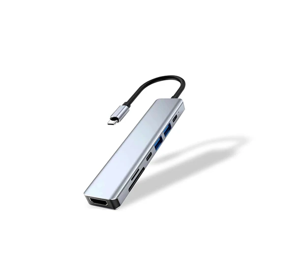 7in1 Type-C Çok Fonksiyonlu HDMI Girişli USB Çoğaltıcı TYPE-C Çoğaltıcı - 2