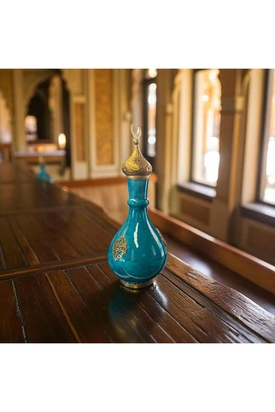 FREFLY Bakır hilal kapaklı ile el Emeği 53cm Turkuaz Büyük Boy Üzerindeki özel işlemeli bakır - Resim 7