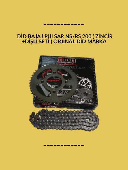 Bajaj Pulsar NS200 RS200 Zincir Dişli Seti – DID Marka Aktarma Takımı ürün görseli 1
