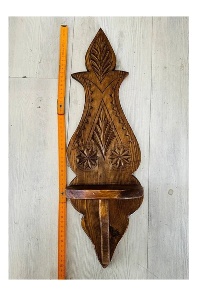 FREFLY STORE Dekoratif Tasarım Özel İşlemeli Raf Ceviz İşleme El Yapımı Ceviz Ahşap - Resim 3