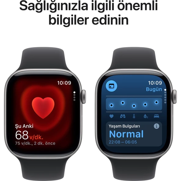 Apple Watch Series 11 Gps, 46 mm uzay grisi Alüminyum kasa ve Siyah Spor kordon - m/l - 5