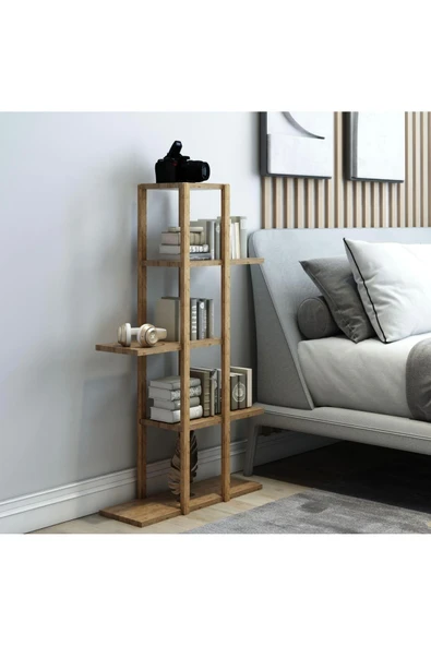 FREFLY 5 Katlı Ahşap Çiçeklik, Saksılık, Saksı Standı / Dekoratif Raf / Çok Amaçlı Kullanım (Atlantik Çam) - 2