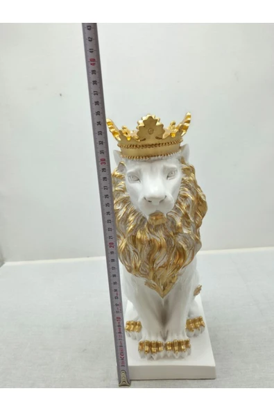 FREFLY STORE BEYAZ 35X19X12 TAÇLI ASLAN KRAL - Resim 5