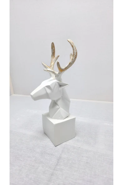 FREFLY STORE DEN 2li Set Geyik Figürlü Modern Dekoratif Biblo Hediyelik 22Cm ve 19Cm - Resim 5