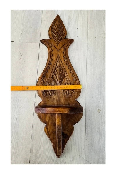 FREFLY STORE Dekoratif Tasarım Özel İşlemeli Raf Ceviz İşleme El Yapımı Ceviz Ahşap - Resim 4