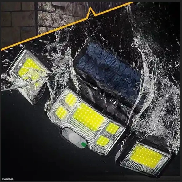 MİGHTY 192 COB LED GÜNEŞ ENERJİLİ HAREKET SENSÖRLÜ KUMANDALI BAHÇE GARAJ EV AYDINLATMA LAMBASI SOLAR IŞIK - 5