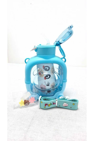 FREFLY Motivasyonel Ayıcık Su Matarası Çocuk Suluk 1000 Ml Sticker - 8