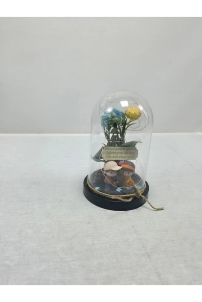 mykhediyevesanatatölyesi sevdiğinize en güzel hediye cam ışıklı fanusta mavi gül - Resim 6