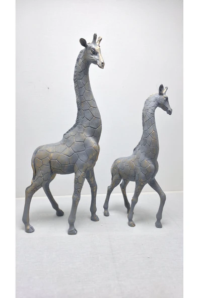 FREFLY DEN Boy 45 cm En 20 cm Dekoratif Aksesuar 2 Li Polyester Zürafa Gri ürün görseli 1