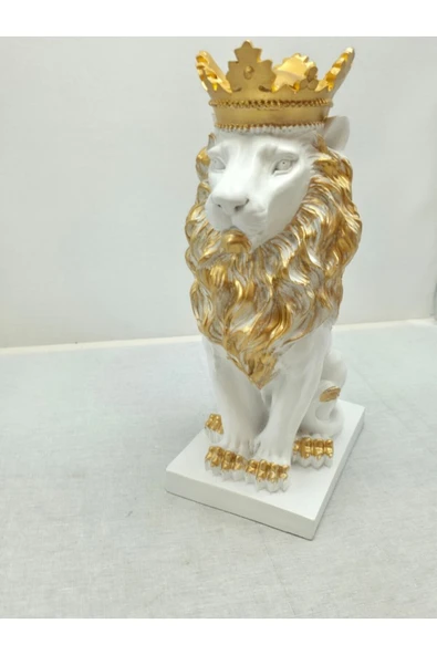 FREFLY STORE BEYAZ 35X19X12 TAÇLI ASLAN KRAL ürün görseli 1