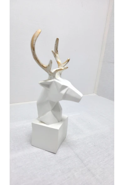 FREFLY STORE DEN 2li Set Geyik Figürlü Modern Dekoratif Biblo Hediyelik 22Cm ve 19Cm - Resim 3