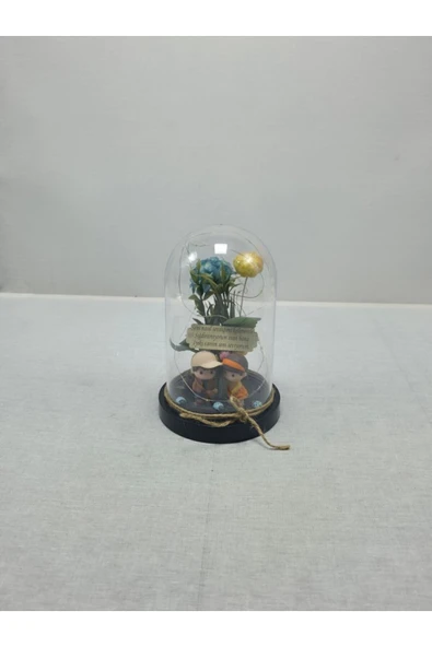 mykhediyevesanatatölyesi sevdiğinize en güzel hediye cam ışıklı fanusta mavi gül - Resim 5