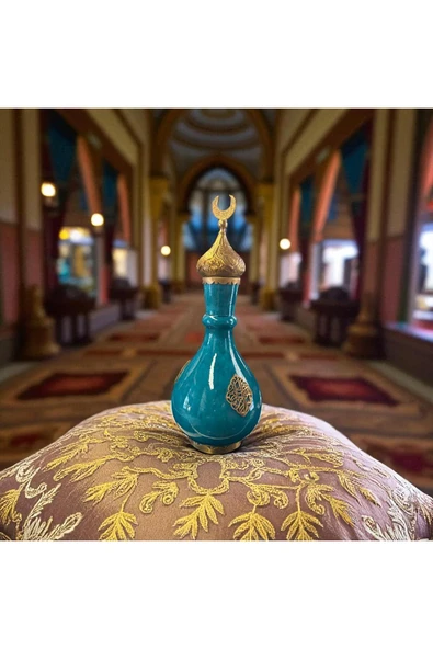 FREFLY Bakır hilal kapaklı ile el Emeği 53cm Turkuaz Büyük Boy Üzerindeki özel işlemeli bakır - Resim 5