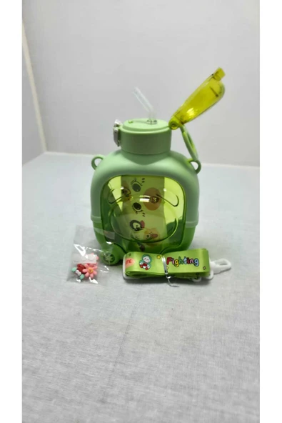 FREFLY Motivasyonel Ayıcık Su Matarası Çocuk Suluk 1000 Ml Sticker - 1