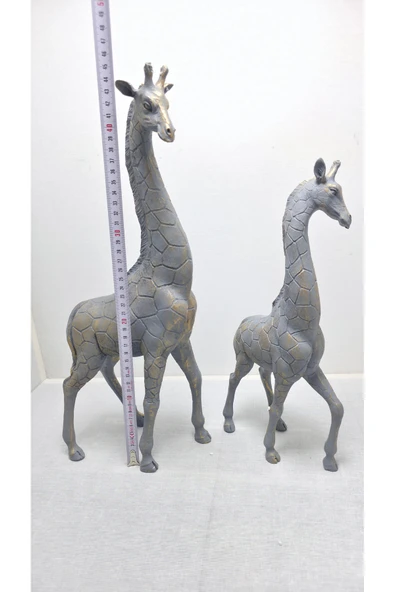 FREFLY DEN Boy 45 cm En 20 cm Dekoratif Aksesuar 2 Li Polyester Zürafa Gri - Resim 6