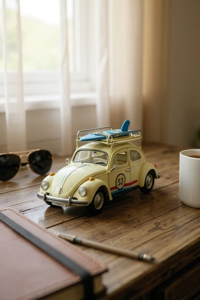FREFLY STORE Volkswagen Beetle Classic Vosvos Dekoratif Metal Araba - 1