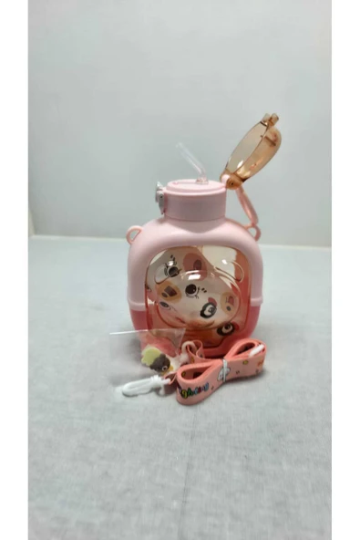 FREFLY Motivasyonel Ayıcık Su Matarası Çocuk Suluk 1000 Ml Sticker - 8