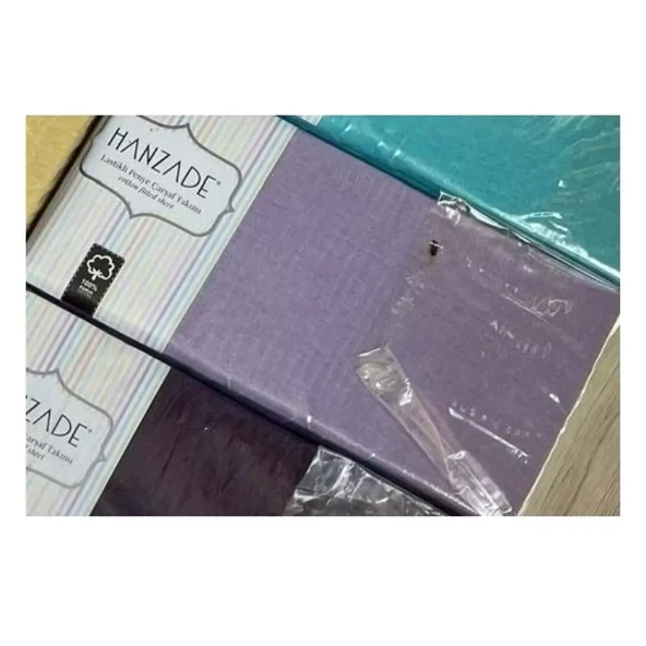 Hanzade %100 Pamuk Penye Lastikli Çift Kişilik Çarşaf Seti (160x200+30)- - 4