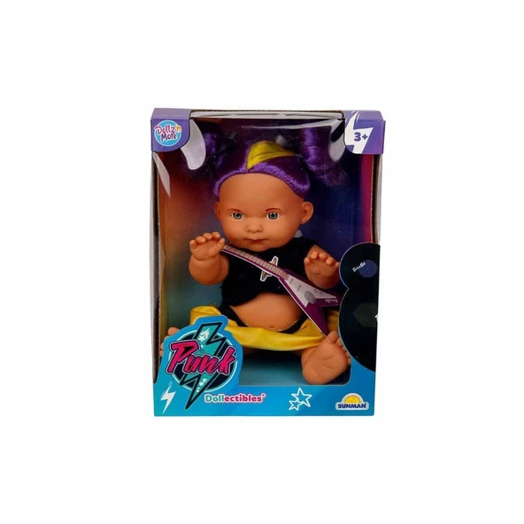 Punkçı Bebek Figürü 25 cm - Mor Saçlı - 2