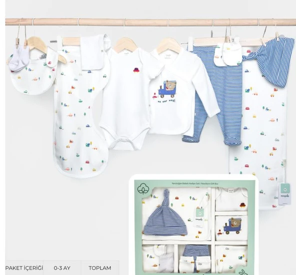 ERKEK BEBEK   PAMUKLU 10LU HASTANE ÇIKIŞI 0-3 AY ürün görseli