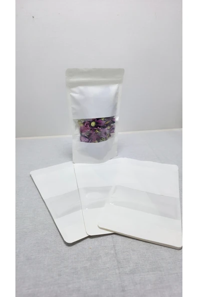 DOYPACK Beyaz Kraft Pencereli Kilitli 16*27- 500 GR-(50 ADET) - Resim 2