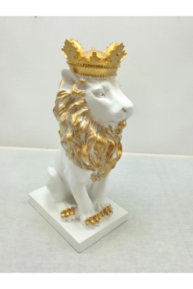 FREFLY STORE BEYAZ 35X19X12 TAÇLI ASLAN KRAL - Resim 3