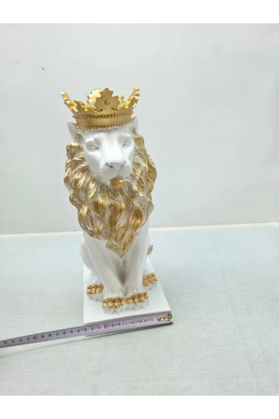 FREFLY STORE BEYAZ 35X19X12 TAÇLI ASLAN KRAL - Resim 7