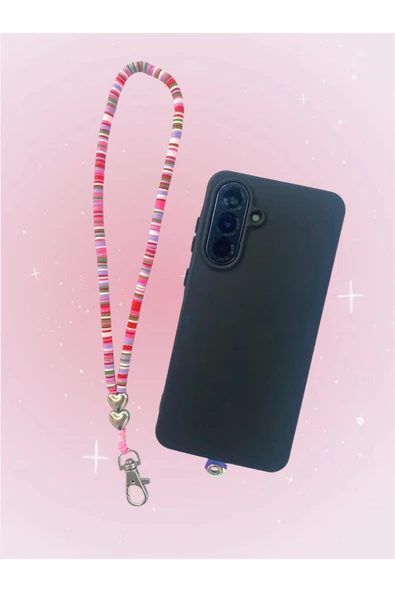 Tüm Kılıflara Uyumlu Pembe Kalpli El Telefon Askısı ürün görseli