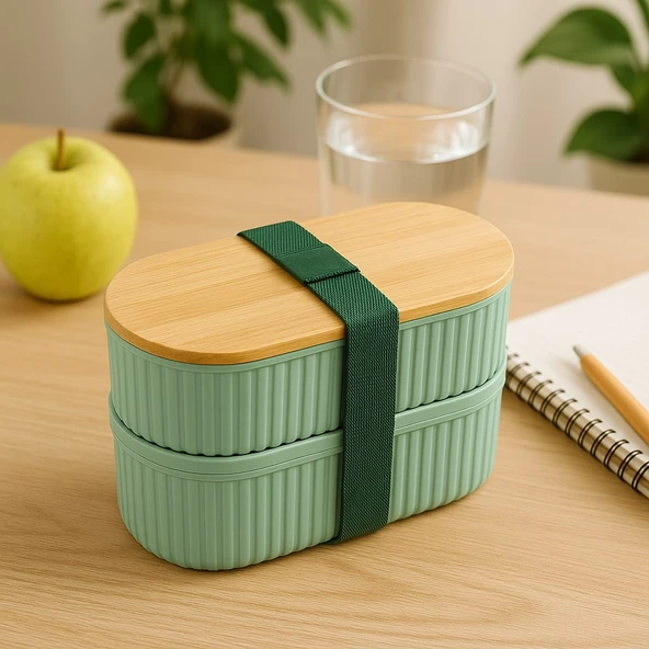 Brillant Saklama Ve Beslenme Kutusu Br-6689 (3504)  2li Bambu Yeşil ürün görseli