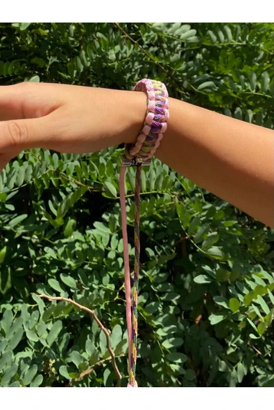 Tüm Kılıflara Uyumlu Pembe Motif Bileklik Telefon Askısı - Resim 2