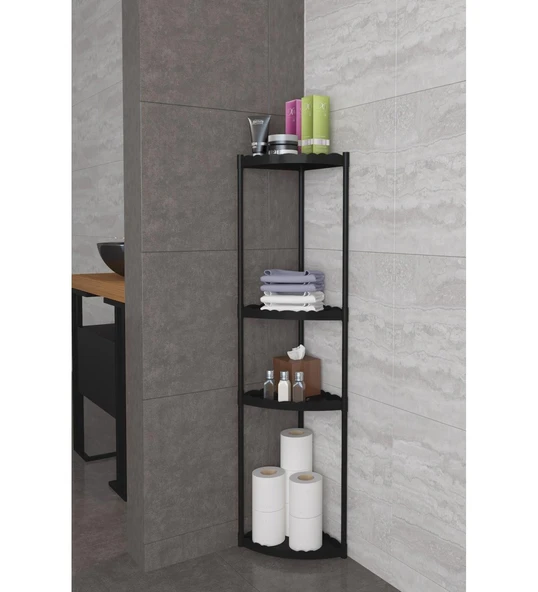 Moniev Sumatra 4 Katlı Dekoratif Köşe Banyo Rafı ,Banyo Organizeri ,Dekoratif Mutfak Rafı ürün görseli 1