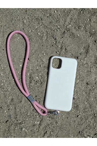 TÜM KILIFLARLA UYUMLU PEMBE TELEFON EL ASKISI - Resim 3