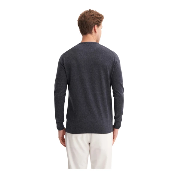 Slim Fit Soft Touch Basic Bisiklet Yaka Kazak- - Resim 6