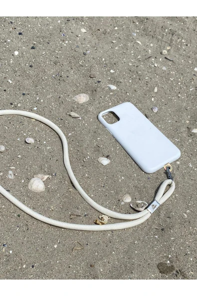 Tüm Kılıflara Uyumlu Ekru Boyun Telefon Askısı - Resim 2