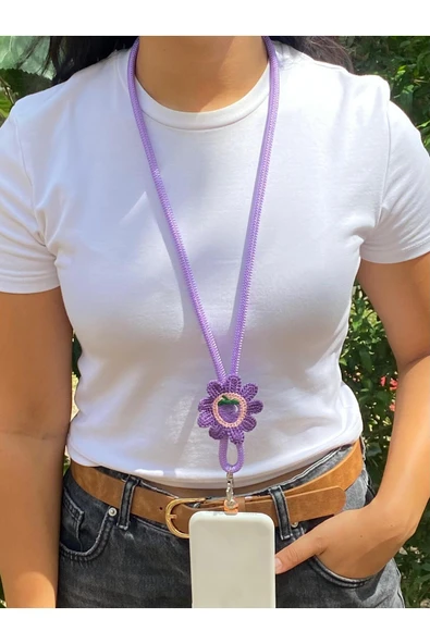 Tüm Kılıflara Uyumlu Mor Meyve Figürlü Boyun Telefon Askısı ürün görseli